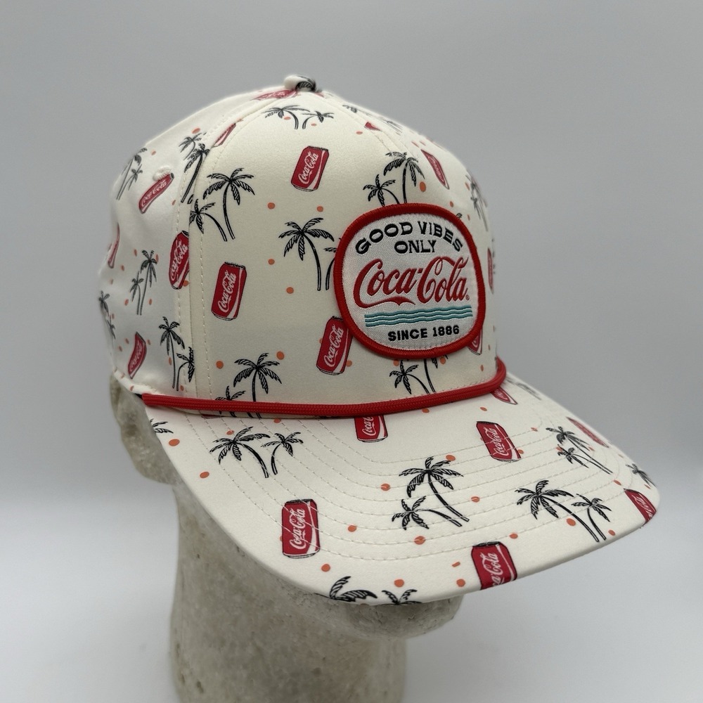 Coca Cola Good Vibes Only Rope Hat Snapback American Needle AOP Palm Tree Cap